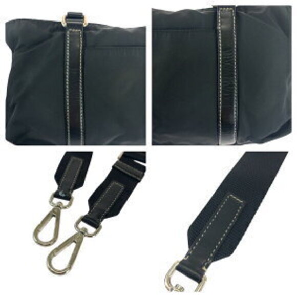 Prada Tessuto triangular logo plate black nylon shoulder handbag - Picture 5 of 10